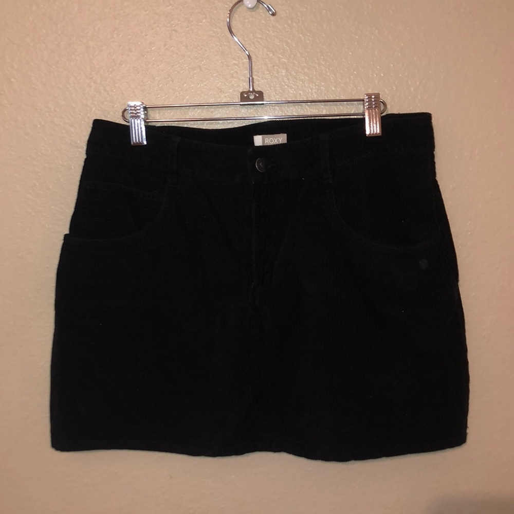 Black corduroy miniskirt